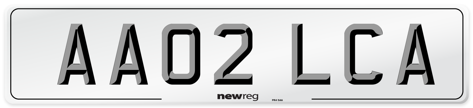AA02 LCA Number Plate from New Reg